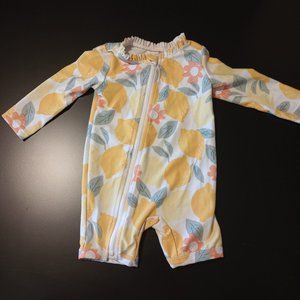 Carter's Baby Girls' Lemon Print Long Sleeve One Piece Rash Guard 6mo